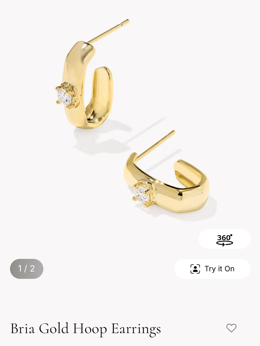 Kendra Scott Bria Gold Huggie Earrings | Crystal Accent Hoops